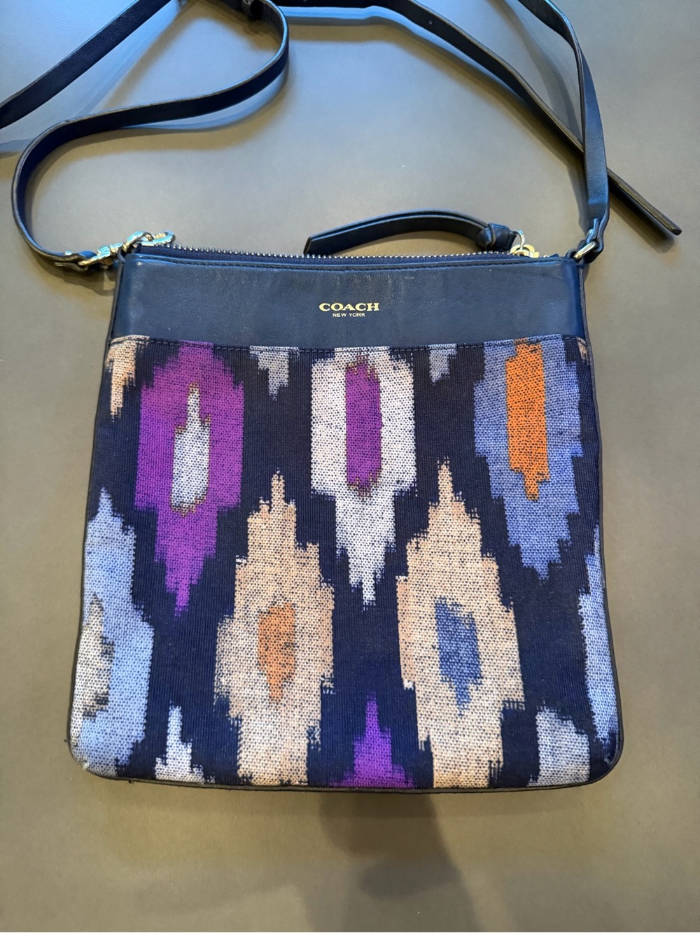 Coach Multicolor Ikat Crossbody with Leather Trim